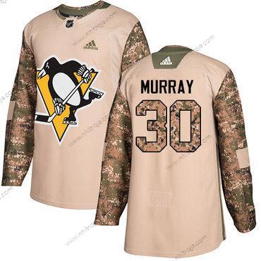 Adidas Herrar Pittsburgh Penguins #30 Matt Murray Camo Autentisk 2017 Veterans Day Stitched NHL Tröjor