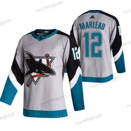 Adidas Herrar San Jose Sharks #12 Patrick Marleau Grå 2020-21 Omvänd Retro Alternativ NHL Tröjor