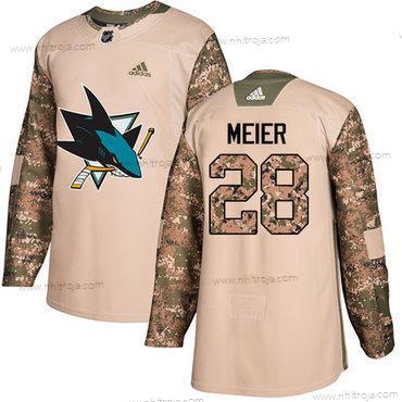 Adidas Herrar San Jose Sharks #28 Timo Meier Camo Autentisk 2017 Veterans Day Stitched NHL Tröjor