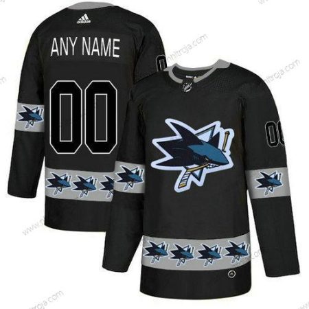 Adidas Herrar San Jose Sharks Skräddarsydda Svart Team Logos Tröjor