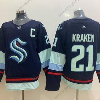 Adidas Herrar Seattle Kraken #21 Kraken Marin Blå Stitched NHL Tröjor