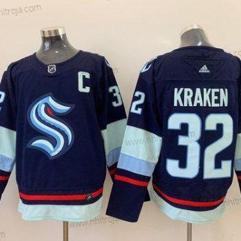 Adidas Herrar Seattle Kraken #32 Kraken Marin Blå Stitched NHL Tröjor