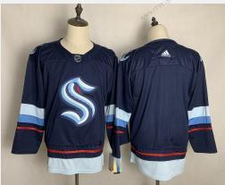 Adidas Herrar Seattle Kraken Blank Marin Blå Stitched NHL Tröjor