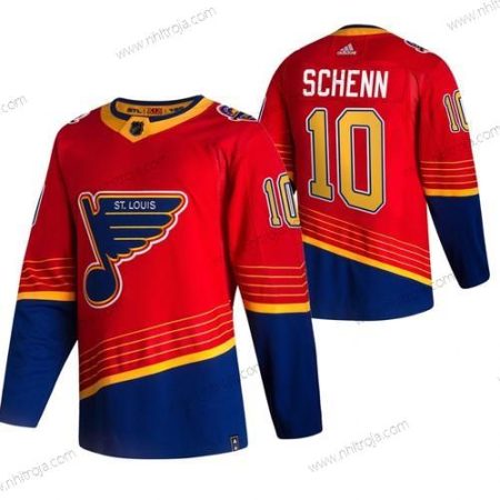 Adidas Herrar St. Louis Blues #10 Brayden Schenn Röd 2020-21 Omvänd Retro Alternativ NHL Tröjor