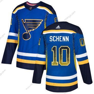 Adidas Herrar St. Louis Blues #10 Brayden Schenn Royal Blå Svart Tröjor