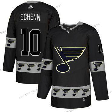 Adidas Herrar St. Louis Blues #10 Brayden Schenn Svart Team Logos Tröjor