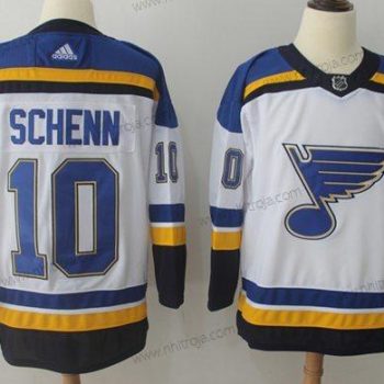 Adidas Herrar St. Louis Blues #10 Brayden Schenn Vit Road Autentisk Stitched NHL Tröjor