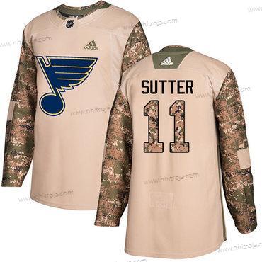 Adidas Herrar St. Louis Blues #11 Brian Sutter Camo Autentisk 2017 Veterans Day Stitched NHL Tröjor