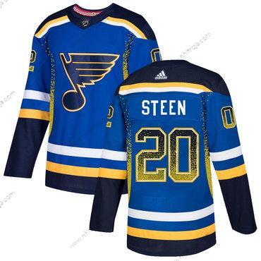 Adidas Herrar St. Louis Blues #20 Alexander Steen Royal Blå Svart Tröjor