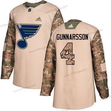 Adidas Herrar St. Louis Blues #4 Carl Gunnarsson Camo Autentisk 2017 Veterans Day Stitched NHL Tröjor