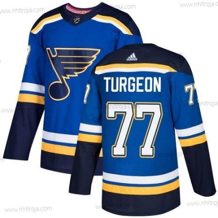 Adidas Herrar St. Louis Blues #77 Pierre Turgeon Blå Autentisk Stitched NHL Hemma Tröjor