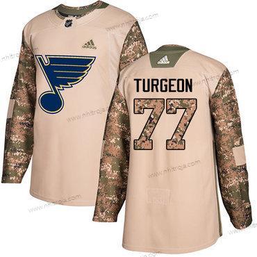 Adidas Herrar St. Louis Blues #77 Pierre Turgeon Camo Autentisk 2017 Veterans Day Stitched NHL Tröjor