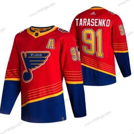 Adidas Herrar St. Louis Blues #91 Vladimir Tarasenko Röd 2020-21 Omvänd Retro Alternativ NHL Tröjor