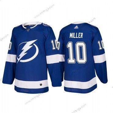 Adidas Herrar Tampa Bay Lightning #10 J.T. Miller Autentisk Player Blå Hemma Tröjor