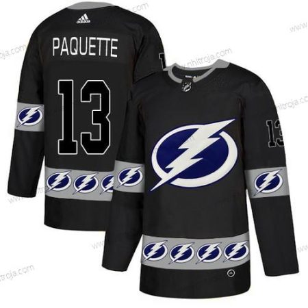 Adidas Herrar Tampa Bay Lightning #13 Cedric Paquette Svart Team Logos Tröjor