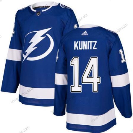 Adidas Herrar Tampa Bay Lightning #14 Chris Kunitz Blå Autentisk Stitched NHL Hemma Tröjor