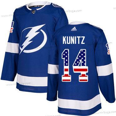 Adidas Herrar Tampa Bay Lightning #14 Chris Kunitz Blå Autentisk USA Flag Stitched NHL Hemma Tröjor