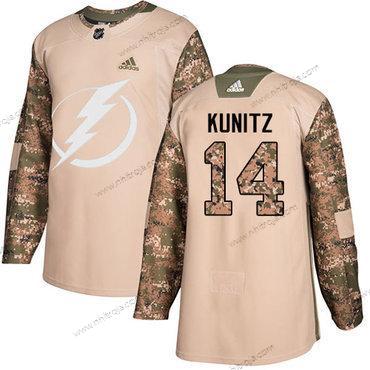 Adidas Herrar Tampa Bay Lightning #14 Chris Kunitz Camo Autentisk 2017 Veterans Day Stitched NHL Tröjor