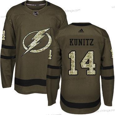 Adidas Herrar Tampa Bay Lightning #14 Chris Kunitz Grön Salute to Service Stitched NHL Tröjor