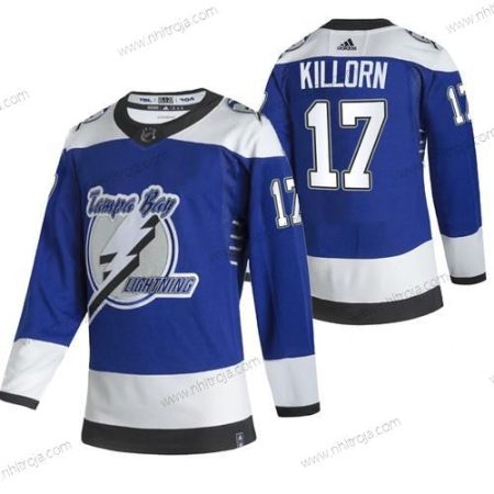 Adidas Herrar Tampa Bay Lightning #17 Alex Killorn Blå 2020-21 Omvänd Retro Alternativ NHL Tröjor