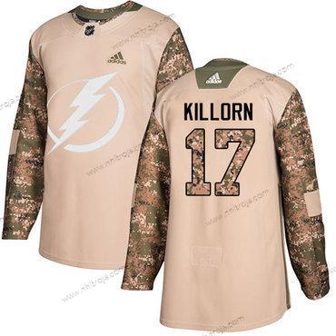 Adidas Herrar Tampa Bay Lightning #17 Alex Killorn Camo Autentisk 2017 Veterans Day Stitched NHL Tröjor