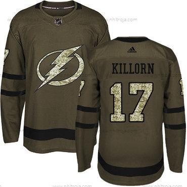 Adidas Herrar Tampa Bay Lightning #17 Alex Killorn Grön Salute to Service Stitched NHL Tröjor