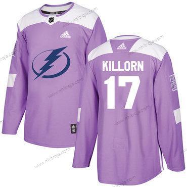 Adidas Herrar Tampa Bay Lightning #17 Alex Killorn Lila Autentisk Bekämpar cancer Stitched NHL Tröjor