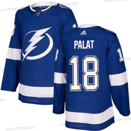 Adidas Herrar Tampa Bay Lightning #18 Ondrej Palat Blå Autentisk Stitched NHL Hemma Tröjor