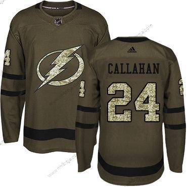 Adidas Herrar Tampa Bay Lightning #24 Ryan Callahan Grön Salute to Service Stitched NHL Tröjor