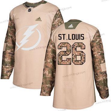 Adidas Herrar Tampa Bay Lightning #26 Martin St. Louis Camo Autentisk 2017 Veterans Day Stitched NHL Tröjor