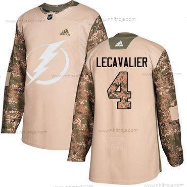 Adidas Herrar Tampa Bay Lightning #4 Vincent Lecavalier Camo Autentisk 2017 Veterans Day Stitched NHL Tröjor