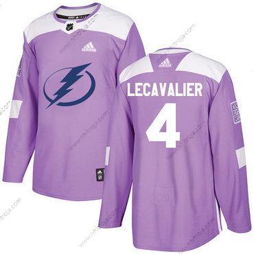 Adidas Herrar Tampa Bay Lightning #4 Vincent Lecavalier Lila Autentisk Bekämpar cancer Stitched NHL Tröjor