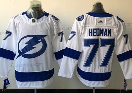 Adidas Herrar Tampa Bay Lightning #77 Victor Hedman Vit Road Autentisk Stitched NHL Tröjor