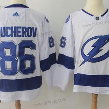 Adidas Herrar Tampa Bay Lightning #86 Nikita Kucherov Vit Road Autentisk Stitched NHL Tröjor