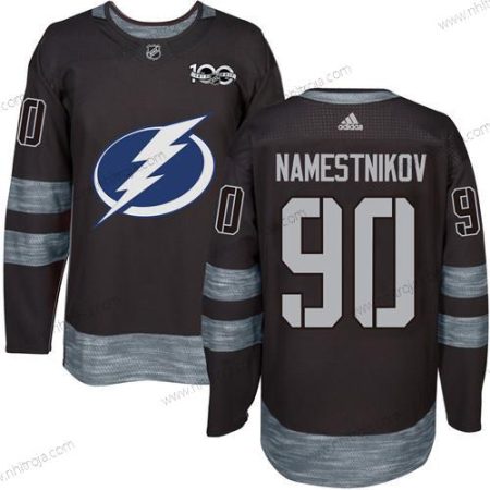 Adidas Herrar Tampa Bay Lightning #90 Vladislav Namestnikov Svart 1917-2017 100th Jubileum Stitched NHL Tröjor