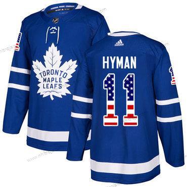 Adidas Herrar Toronto Maple Leafs #11 Zach Hyman Blå Autentisk USA Flag Stitched NHL Hemma Tröjor