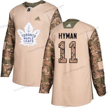 Adidas Herrar Toronto Maple Leafs #11 Zach Hyman Camo Autentisk 2017 Veterans Day Stitched NHL Tröjor