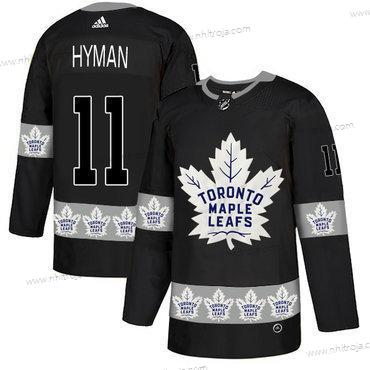 Adidas Herrar Toronto Maple Leafs #11 Zach Hyman Svart Team Logos Tröjor