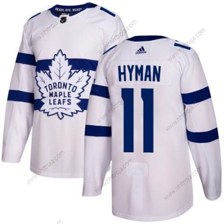 Adidas Herrar Toronto Maple Leafs #11 Zach Hyman Vit Autentisk 2018 Stadium Series Stitched NHL Tröjor