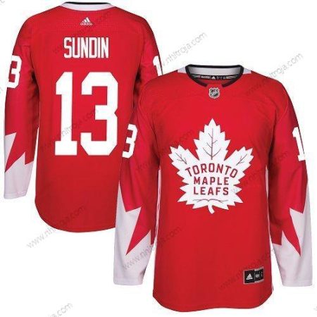 Adidas Herrar Toronto Maple Leafs #13 Mats Sundin Röd Team Kanada Autentisk Stitched NHL Tröjor