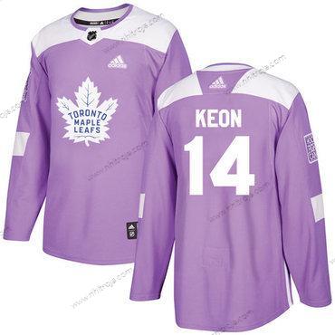 Adidas Herrar Toronto Maple Leafs #14 Dave Keon Lila Autentisk Bekämpar cancer Stitched NHL Tröjor