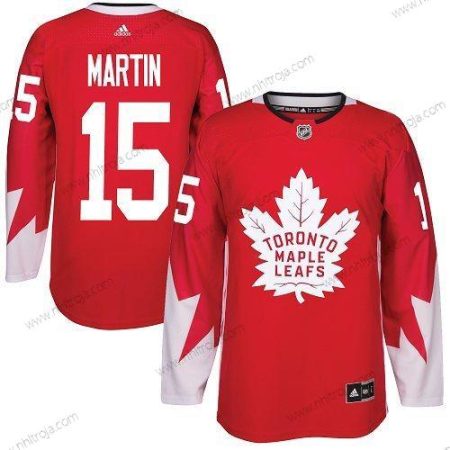 Adidas Herrar Toronto Maple Leafs #15 Matt Martin Röd Team Kanada Autentisk Stitched NHL Tröjor