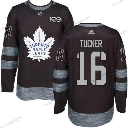 Adidas Herrar Toronto Maple Leafs #16 Darcy Tucker Svart 100th Jubileum Stitched NHL 2017 Hockey Tröjor