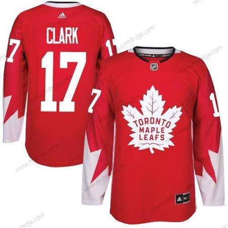 Adidas Herrar Toronto Maple Leafs #17 Wendel Clark Röd Team Kanada Autentisk Stitched NHL Tröjor