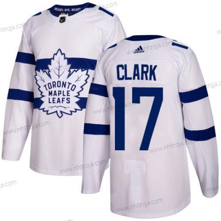 Adidas Herrar Toronto Maple Leafs #17 Wendel Clark Vit Autentisk 2018 Stadium Series Stitched NHL Tröjor