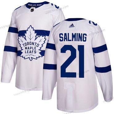 Adidas Herrar Toronto Maple Leafs #21 Borje Salming Vit Autentisk 2018 Stadium Series Stitched NHL Tröjor