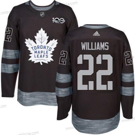 Adidas Herrar Toronto Maple Leafs #22 Tiger Williams Svart 100th Jubileum Stitched NHL 2017 Hockey Tröjor