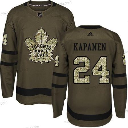 Adidas Herrar Toronto Maple Leafs #24 Kasperi Kapanen Grön Salute to Service NHL Tröjor