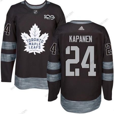 Adidas Herrar Toronto Maple Leafs #24 Kasperi Kapanen Svart 1917-2017 100th Jubileum NHL Tröjor