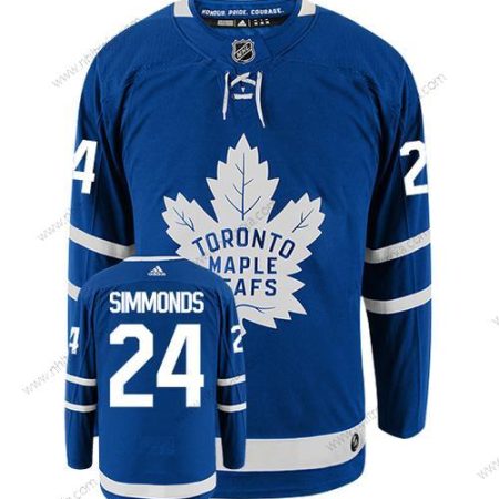 Adidas Herrar Toronto Maple Leafs #24 Wayne Simmonds Blå Vit Autentisk NHL Hockey Hemma Tröjor